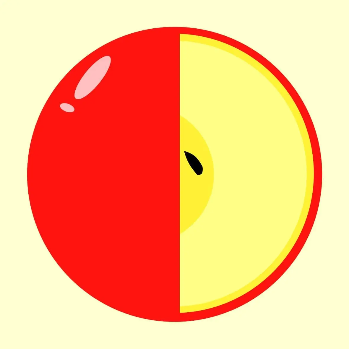 Apple — split-complementary hue contrast