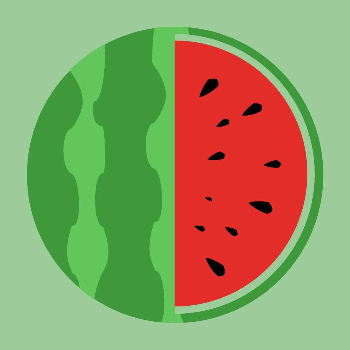 Watermelon — triadic hue contrast