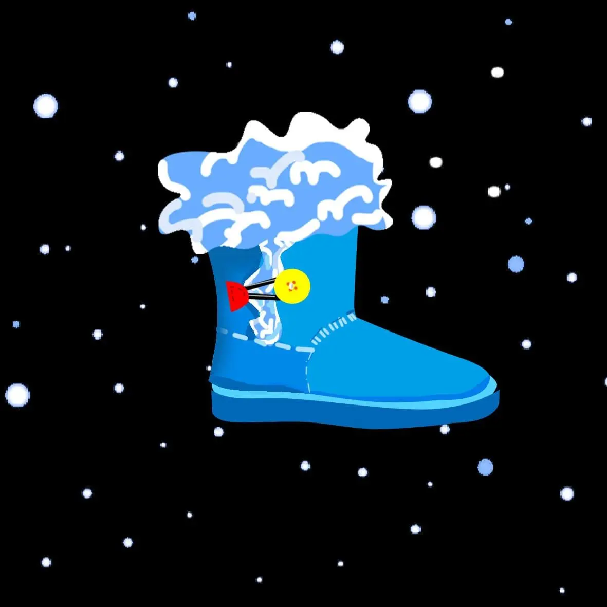 Winter — snow boot in a blizzard