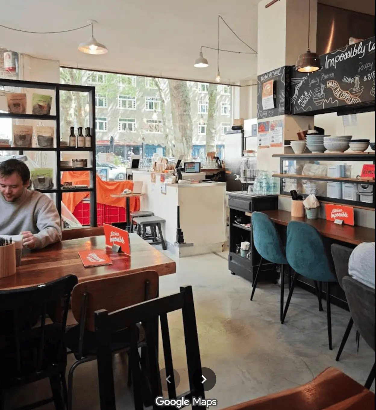 The actual ramen restaurant kitchen