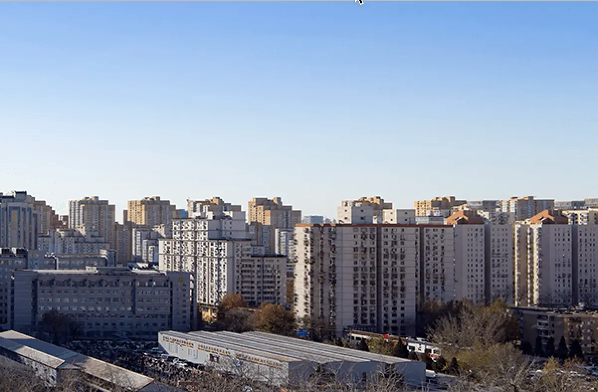 Beijing skyline on a clear blue-sky day