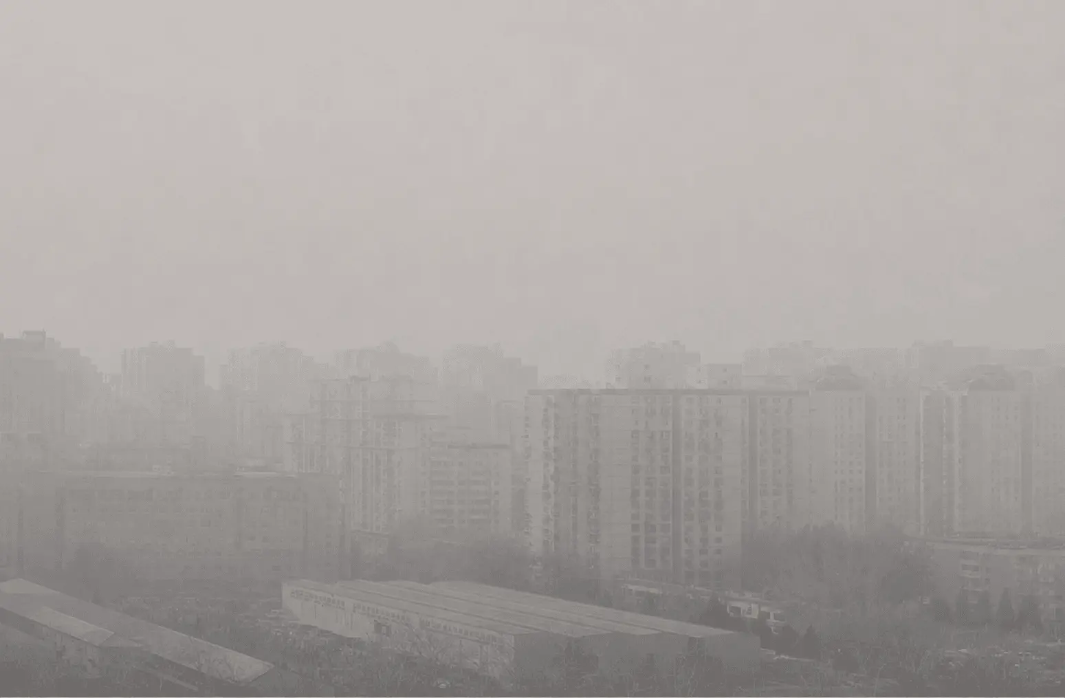 Beijing skyline under severe smog